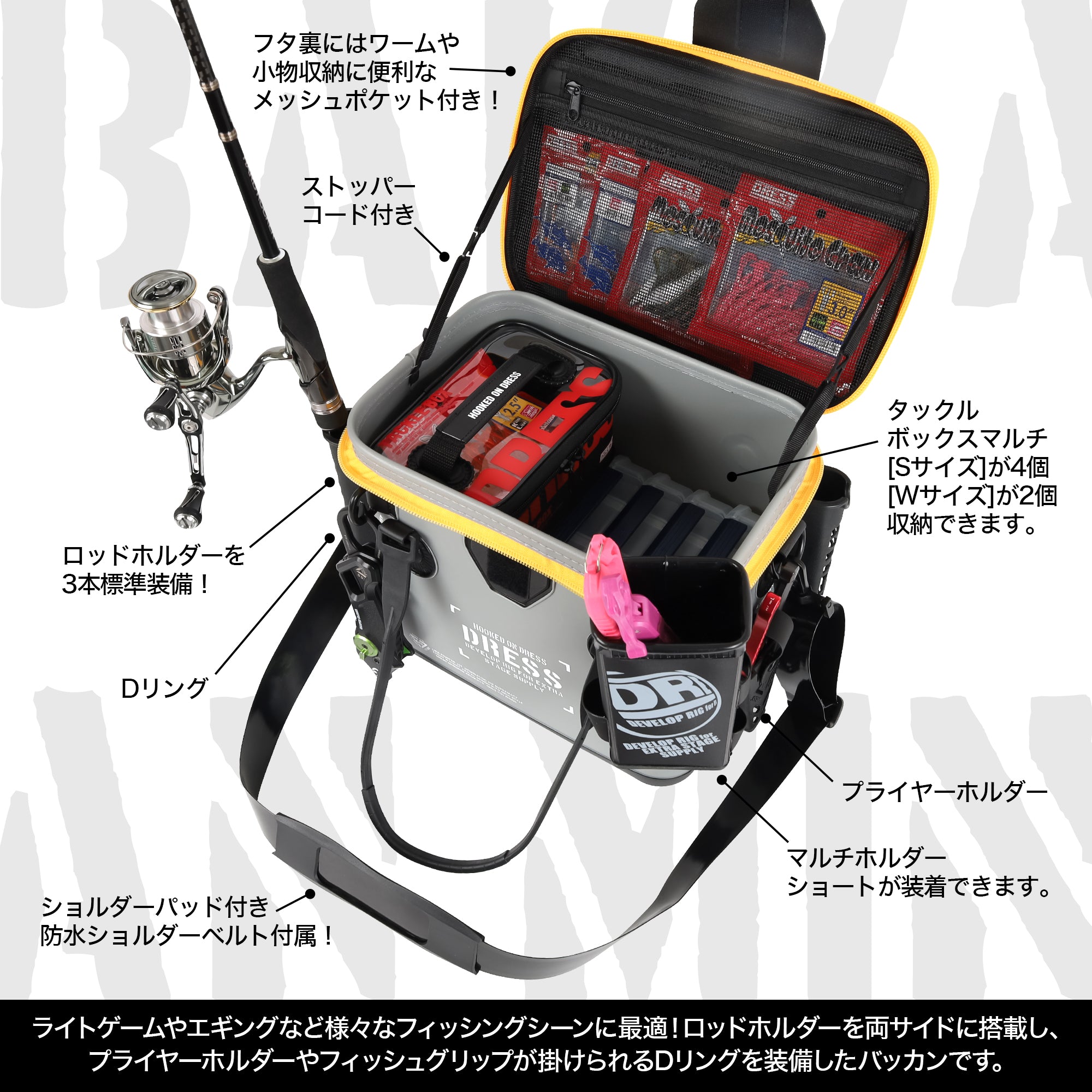 DRESS コンプリートバッカンミニ(バッカン17L&タックルボックスマルチ4個セット)
