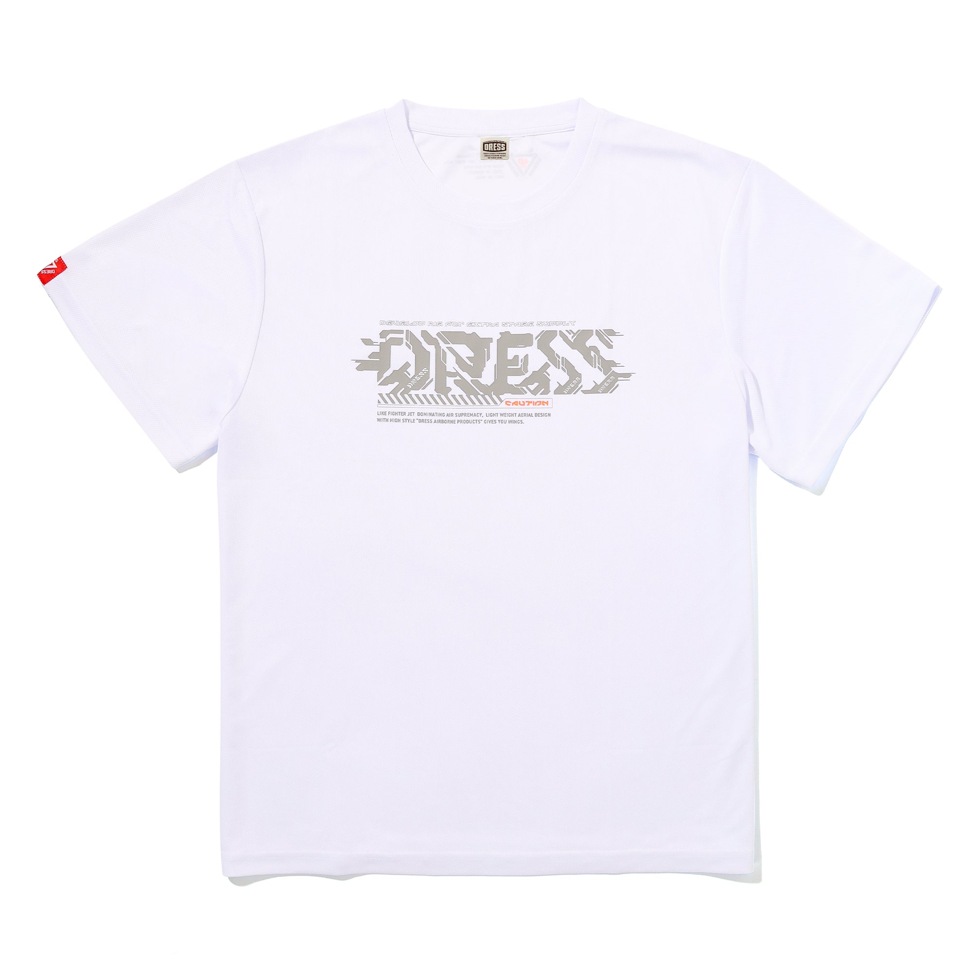【残りわずか/Sサイズのみ】DRESS サイバーロゴ ドライTシャツ【ホワイト】Sサイズ