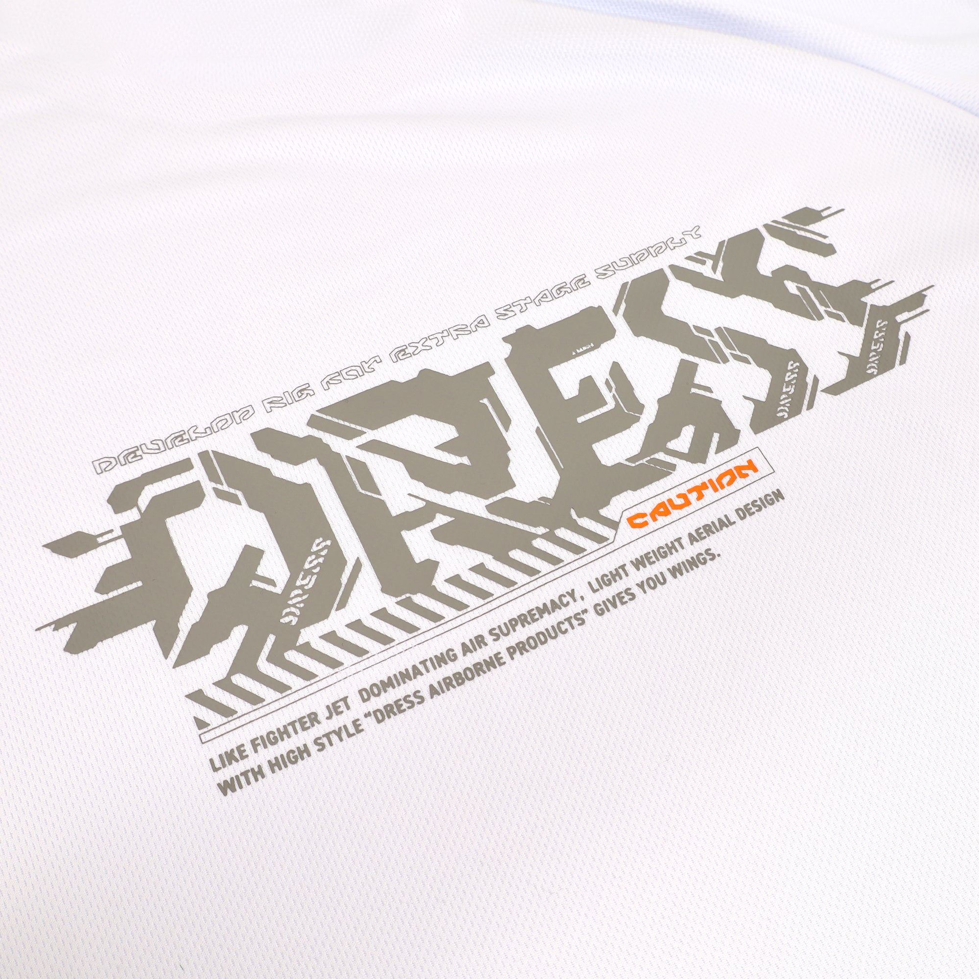 【残りわずか/Sサイズのみ】DRESS サイバーロゴ ドライTシャツ【ホワイト】Sサイズ