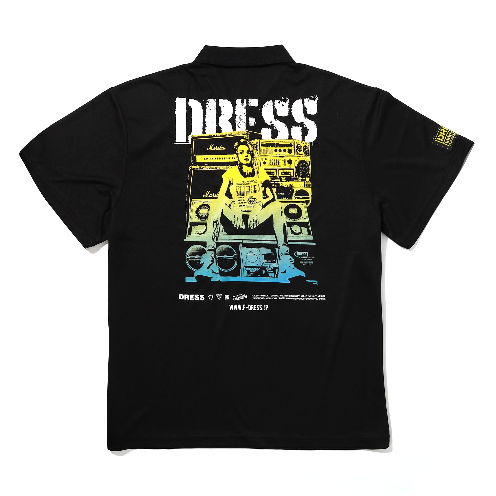 DRESS LOUD GIRL ドライポロシャツ【ブラック】