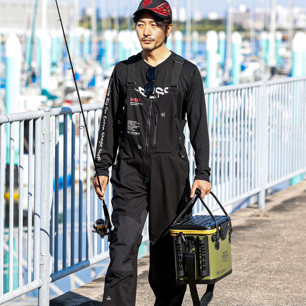 DRESS オフショア 防水サロペットパンツ 耐衝撃パッド付 耐水圧10000mm