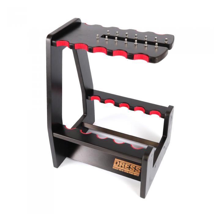 DRESS Wooden Rod Stand Open Side (10 Rods, Reel Stand Included)