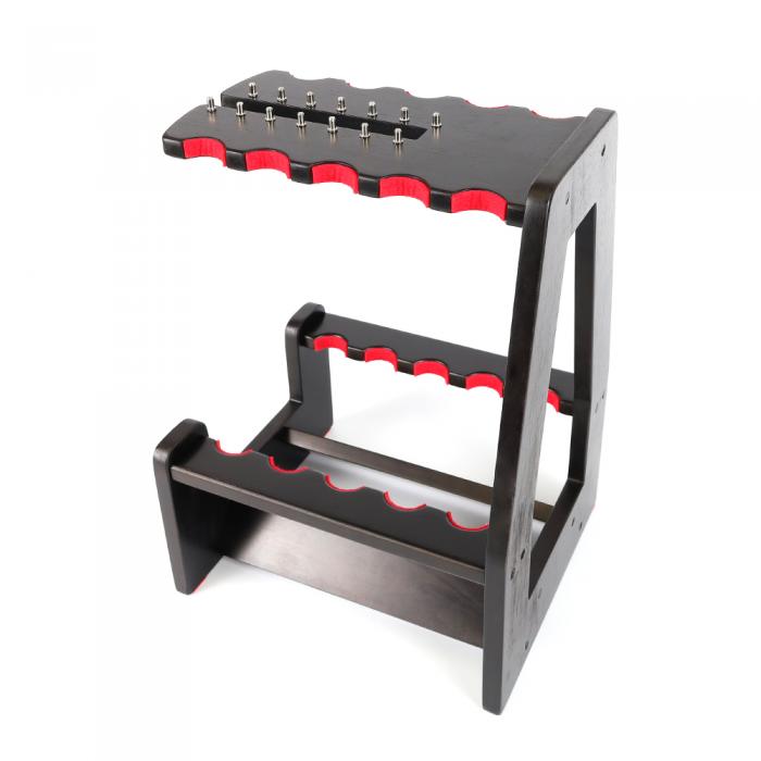 DRESS Wooden Rod Stand Open Side (10 Rods, Reel Stand Included)
