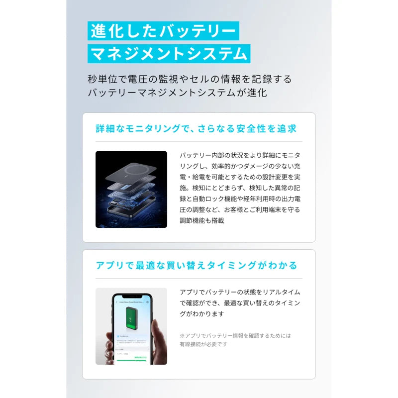 Anker Nano Power Bank (MagGo, Plus)10000mAh Qi2対応 マグネット式[Anker(アンカー)]