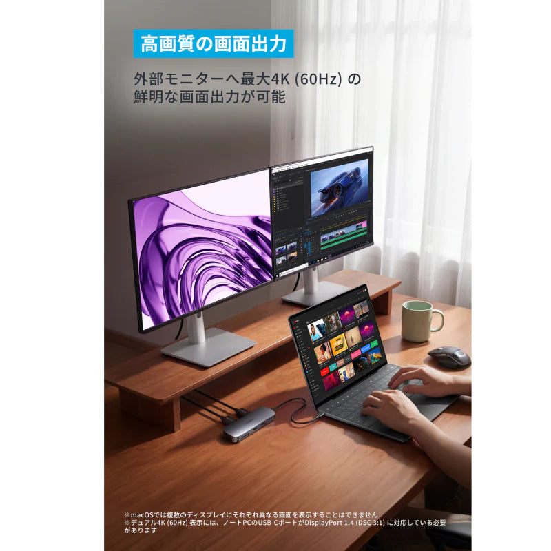 Anker Nano USB-C ハブ (8-in-1, Dual Display) [Anker(アンカー)]