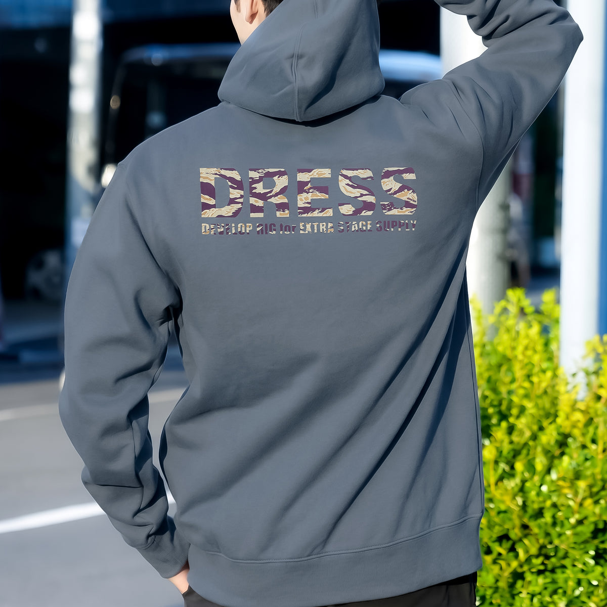 DRESS ヘビーウェイト裏起毛 フルジップパーカー ゴールドタイガーカモ