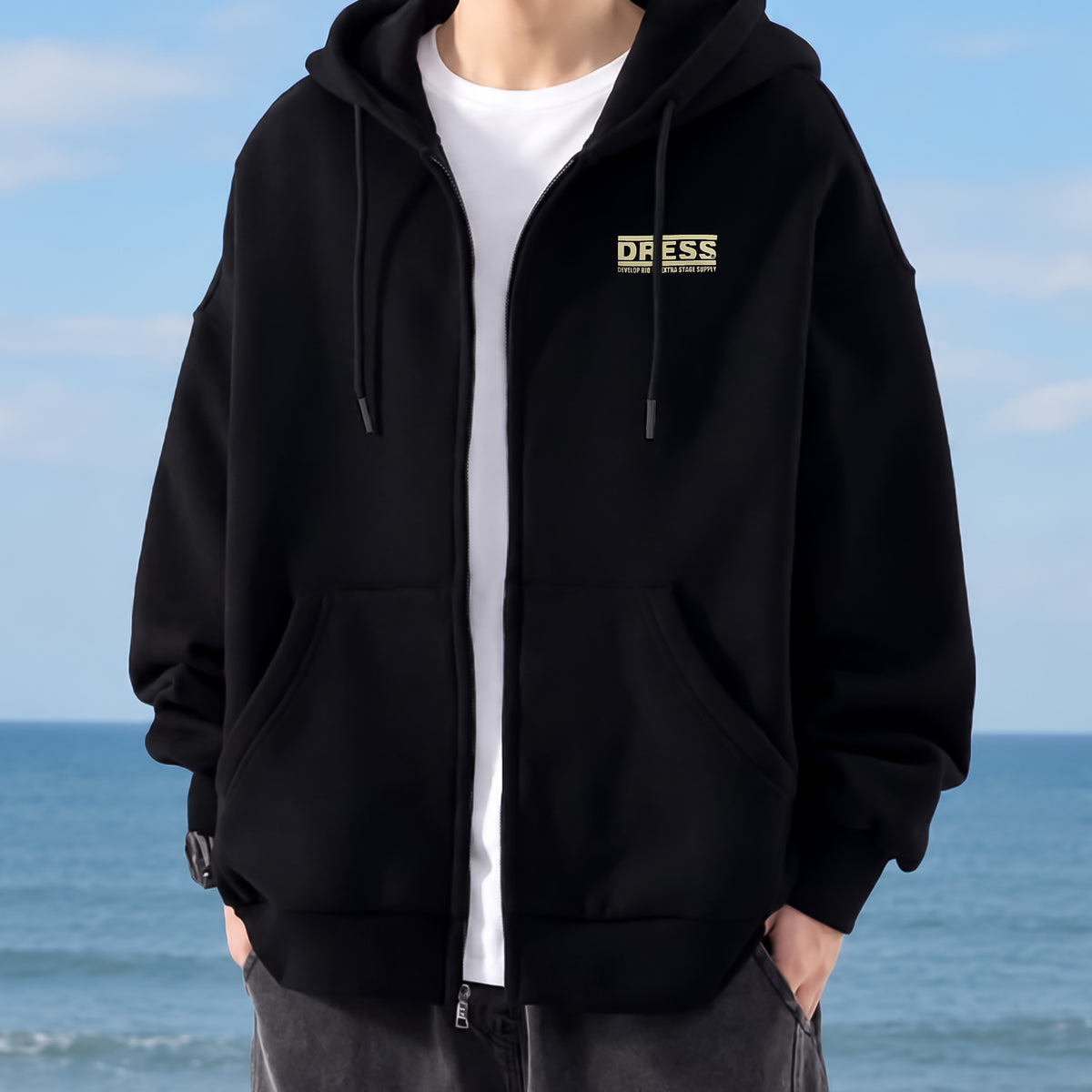 DRESS ヘビーウェイト裏起毛 フルジップパーカー ゴールドタイガーカモ
