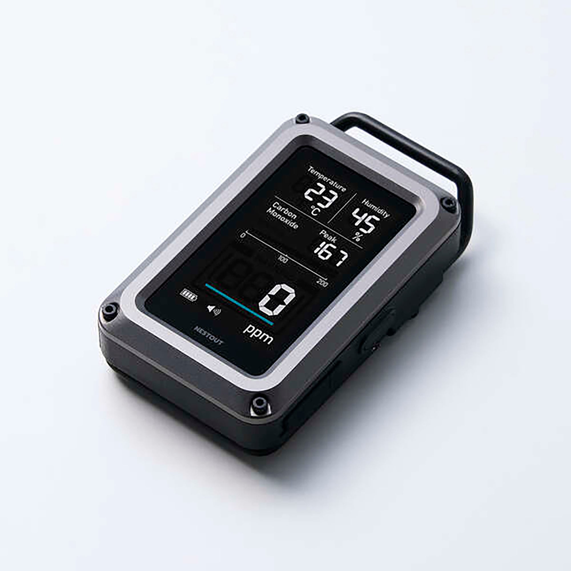 NESTOUT（ネストアウト）一酸化炭素アラーム 3in1｜温度・湿度表示対応