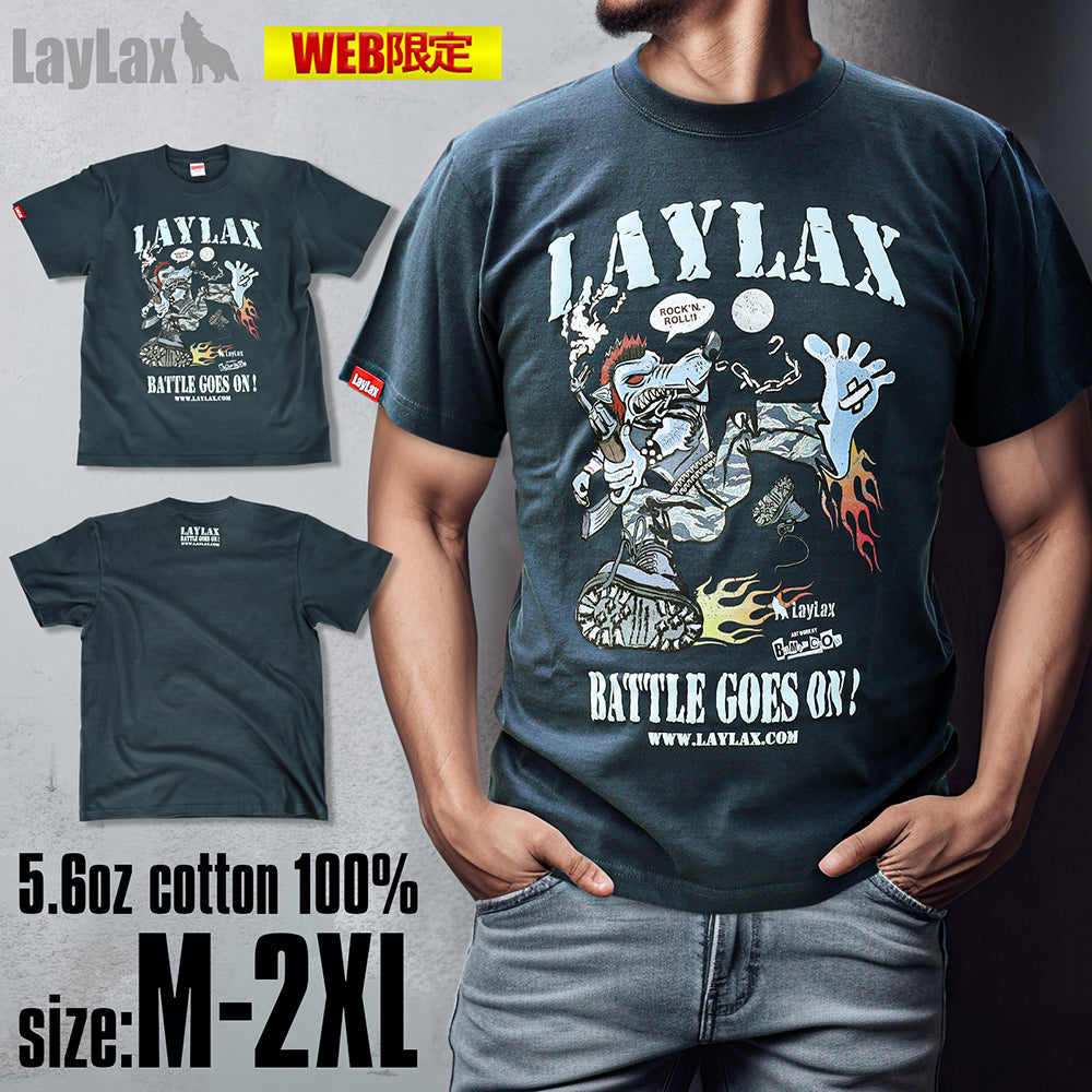 WEB限定】LayLax デザイナーズTシャツ 「BATTLE GOES ON