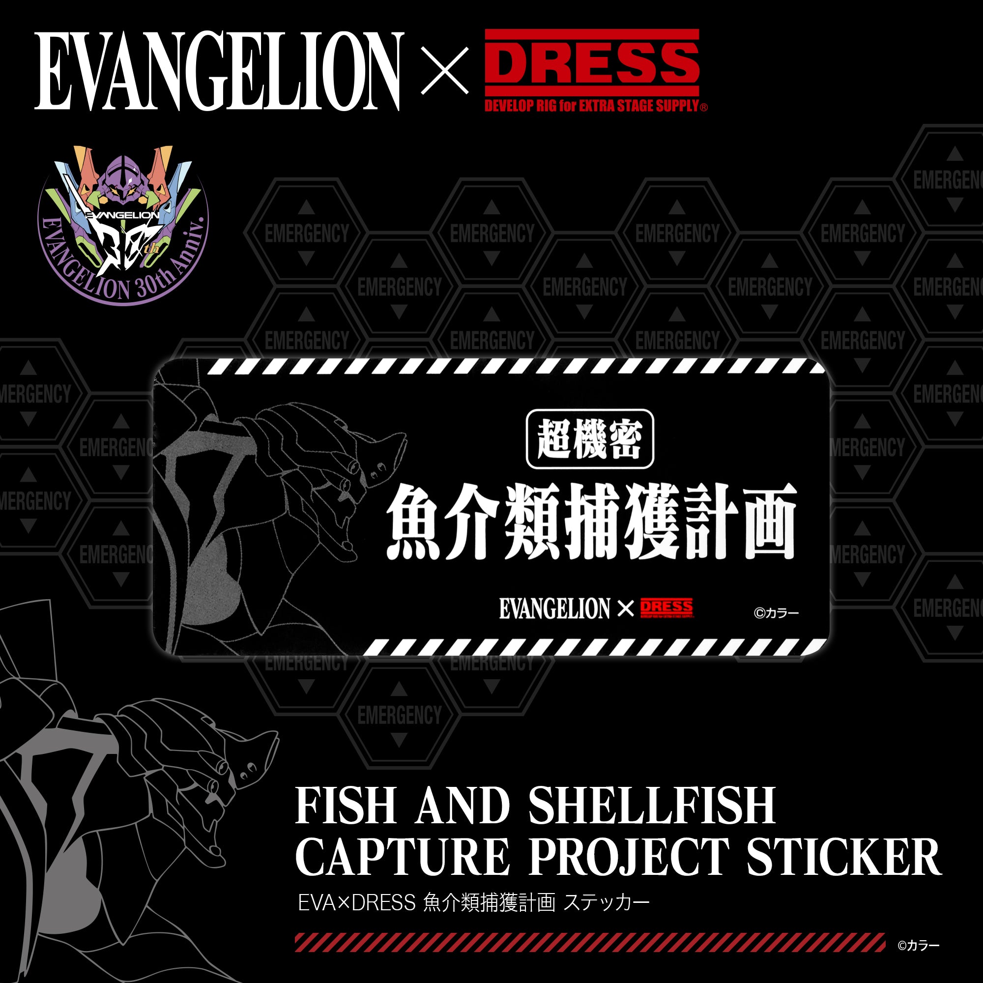 EVA×DRESS 魚介類捕獲計画 ステッカー 12月18日発売予定