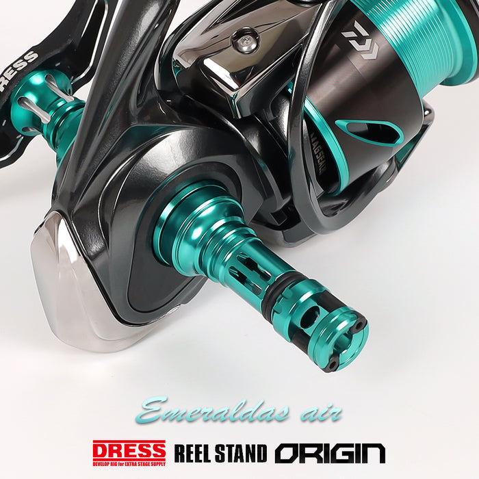 リールスタンド オリジン エメラルダス グリーン カラー SHIMANO シマノ DAIWA ダイワ スピニングリール用 42mm ボディー ...